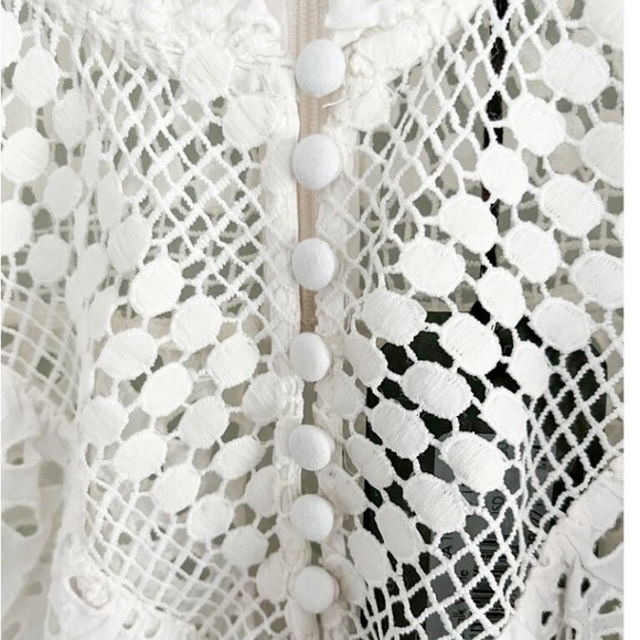 ALLSAINTS | NWT | Tila Puff Sleeve Cotton Eyelet Top | Chalk White | Sz 8 - Picture 7 of 13